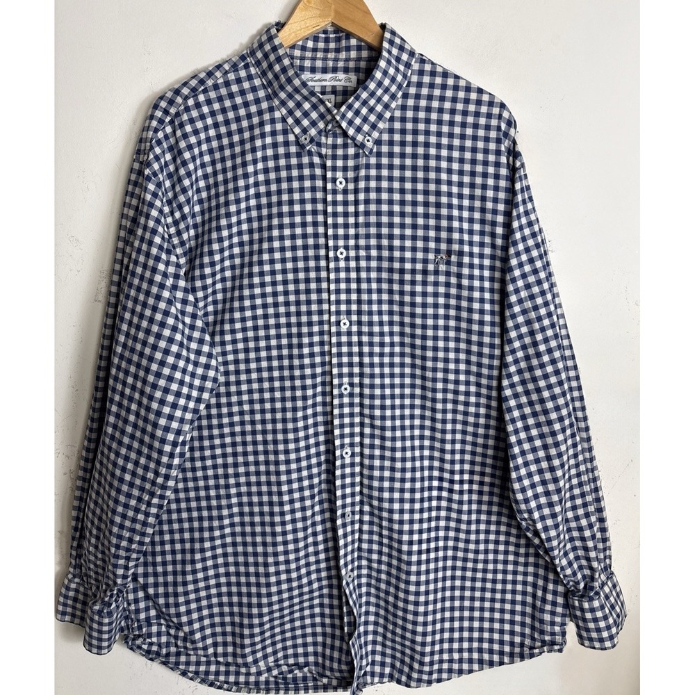 Southern Point Co Hadley Check Button Down Shirt Mens 2XL Blue Preppy Casual
